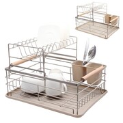 Suszarka do naczyń stojąca dwupoziomowa 43x28.5x32cm metal beżowa BRUNBESTE BB-4027