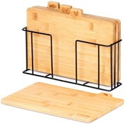 Zestaw desek deski do krojenia bambusowe ze stojakiem 4-ele 28x20cm VILDE 259004
