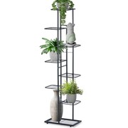Kwietnik stojący wysoki metalowy czarny 8-poziomowy 142cm VILDE 569811