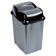 Kosz na śmieci plastikowy śmietnik szary błyszczący duży 28L ORION 731345