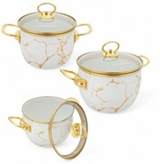 Garnki emaliowane zestaw garnków na gaz indukcję 6-ele 18/20/22CM MASTERPAN MP-2642