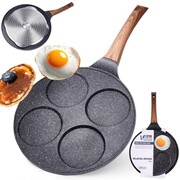 Patelnia granitowa do jajek sadzonych placków pancakes 4 otwory BLACK&WOOD 26 cm VILDE 199006