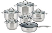 Zestaw garnków stalowych Silver marble 12 ele. KINGHOFF KH-4457