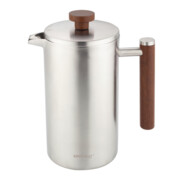 Zaparzacz do herbaty kawy French Press 1.0L, podwójne ścianki, drewniany uchwyt KINGHOFF KH-1995