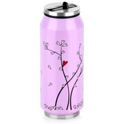 Kubek termiczny PUSZKA ze słomką ustnikiem do szkoły różowy SERCE 400 ml ORION 128513