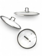 Pokrywka szklana z odpowietrznikiem uniwersalna do garnka patelni pokrywa 22CM MASTERPAN MP-2356