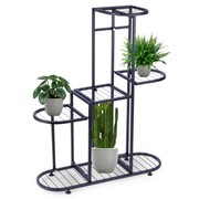 Kwietnik stojący wysoki metalowy czarny 5-poziomowy 84.5cm VILDE 569815