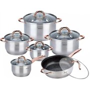 Zestaw garnków stalowych 12 ele. KINGHOFF Rosegold KH-1766