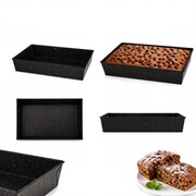 Forma do pieczenia ciasta blacha blaszka metalowa prostokątna czarna marmurek BLUBERG BBG-2028