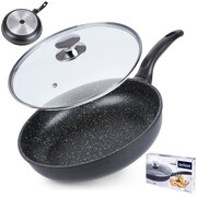 Patelnia granitowa nieprzywierająca indukcja NON-STICK z pokrywką GRANDE 28 cm ORION 112990