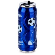 Kubek termiczny PUSZKA ze słomką ustnikiem na kawę piłka niebieski 500 ml ORION 125895