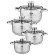 Zestaw 4 garnków stalowych 8 ele. 2.1 / 2.9 / 3.9 / 6.6L ZILNER ZL-8071