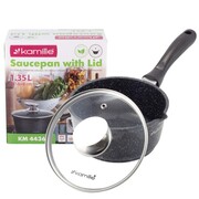 Rondel garnek marmurkowy z pokrywką 16cm 1.2L indukcja KAMILLE KM-4436