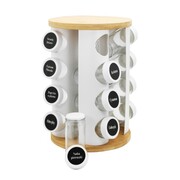 Stojak na przyprawy przyprawnik obrotowy słoiczki 17-ele biały BRUNBESTE BB-2863