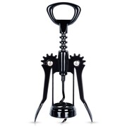 Korkociąg do wina otwieracz do butelek wina metalowy czarny 16cm VILDE 259686