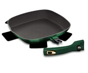 Patelnia z powłoką granitową grill z odpinaną rączką 28cm BERLINGER HAUS Emerald BH-6089