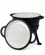 Kociołek żeliwny emaliowany garnek na ognisko patelnia grillowa 3w1 5L ROSSNER MK302