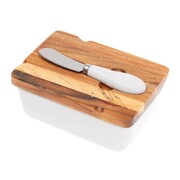 Porcelanowa maselniczka z nożykiem KASSEL no. 93556 akacja