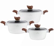 Zestaw garnków z powłoką granitową 6 ele. ZILNER White Lilly ZL-8560