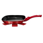 Patelnia z powłoką granitową grill 28cm BERLINGER HAUS Metallic Line Burgundy BH-1271-N