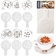 Szablony do dekoracji kawy i deserów szablon akcesoria zestaw 6-ele ORION 153032