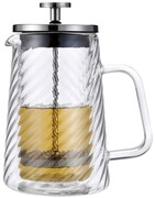 Zaparzacz do kawy herbaty szklany 350ml French Press srebrny KLAUSBERG KB-7762