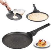 Patelnia do naleśników z powłoką marmurową 24cm KLAUSBERG KB-7957 Czarna