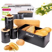 Zestaw Chlebak z 3 pojemnikami kuchennymi na przyprawy chleb pieczywo KAMILLE KM-1127