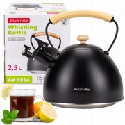 Czajnik imbryk tradycyjny z gwizdkiem 2.5L czarny matowy KAMILLE KM-856