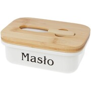 Maselniczka ceramiczna z nożykiem do masła maselnica pojemnik na masło biała BLUBERG BBG-2607
