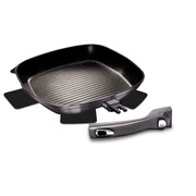 Patelnia z powłoką granitową grill 28cm z odpinaną rączką BERLINGER HAUS Carbon Pro BH-6914