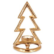 Świecznik aluminiowy złoty choinka 16cm VILDE 569528-C