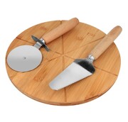 Deska do pizzy bambusowa 30cm + akcesoria BRUNBESTE BB-1574