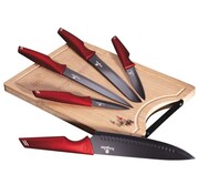 Zestaw noży z deską 6-ele BERLINGER HAUS Burgundy Line BH-2704
