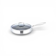 Patelnia stalowa głęboka nieprzywierająca z pokrywką 24CM indukcja MASTERPAN MP-2388