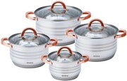 Zestaw garnków stalowych 8 ele. 2.1/2.9/3.9/6.6L KLAUSBERG KB-7699