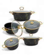 Garnki emaliowane zestaw garnków na gaz indukcję 10-ele 20/22/24/26/28CM MASTERPAN MP-2656