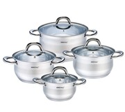 Zestaw garnków stalowych KINGHOFF Silver 8 ele. KH-1095
