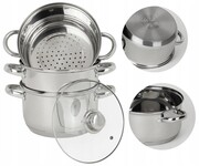 Garnek stalowy ze stali nierdzewnej do gotowania na parze 24cm 7.2L parowar ROSSNER KL75