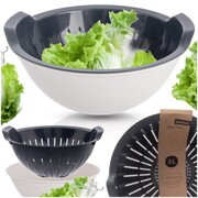 Cedzak kuchenny z miską 2W1 durszlak sitko miska SZARY ELA 3L ORION 124486