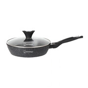 Patelnia nieprzywierająca głęboka 22CM na indukcję gaz czarna MASTERPAN MP-2313