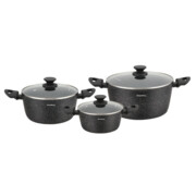 Zestaw garnków marmurowych 3-częściowy 6 ele. nieprzywierające, indukcja, gaz , KLAUSBERG KB-7960