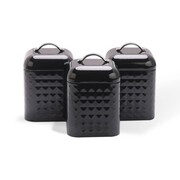 Zestaw pojemników kuchennych metalowe 3 sztuki czarne MAESTRO MR-1676-3S-BLACK