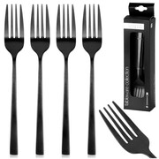 Widelczyki deserowe do ciasta przekąsek stalowe czarne 4-ele SATYNA EXCELLENT HOUSEWARE 139771