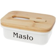 Maselniczka stalowa z nożem do masła biała BRUNBESTE BB-2776