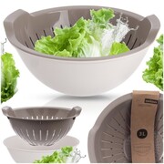 Cedzak kuchenny z miską 2W1 durszlak sitko miska BEŻ ELA 3L ORION 124485