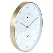 Zegar ścienny na ścianę biały złoty z termometrem higrometrem 27x34.5cm VILDE 569935