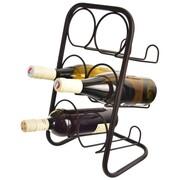 Stojak na wino do 6 butelek wina metalowy czarny na butelki 22.5x39cm ORION 540602
