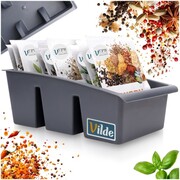 Pojemnik organizer na przyprawy torebki do szuflady pojemniki szary VILDE 229047-S