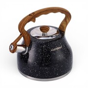 Czajnik na gaz stalowy z gwizdkiem 2.7L indukcja czarny marmurek MASTERPAN MP-1031